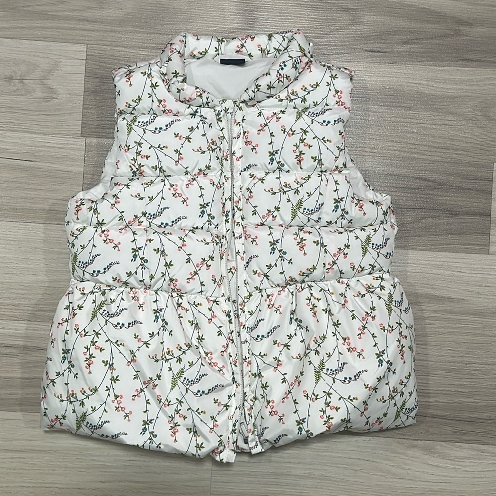 BABY GAP White Floral Toddler Thermo Vest Sz 4T NC0070